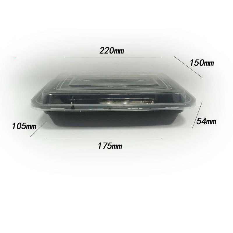 Caja de comida rectangular de PP estilo americano con bandeja insertable