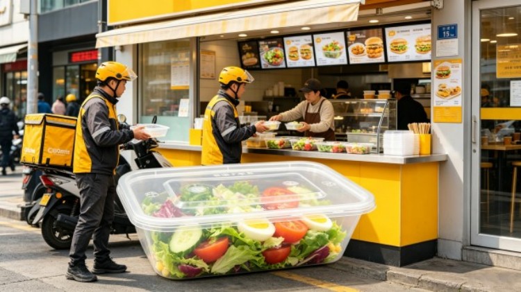 Injection molded rectangular plastic lunch box