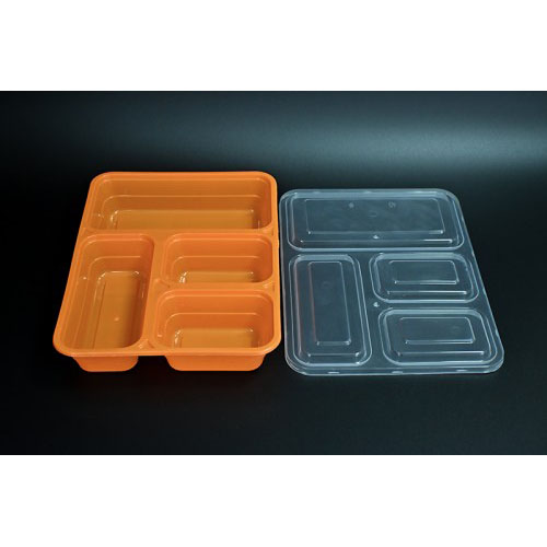 Caja de comida cuadrada de cuatro rejillas tipo PP